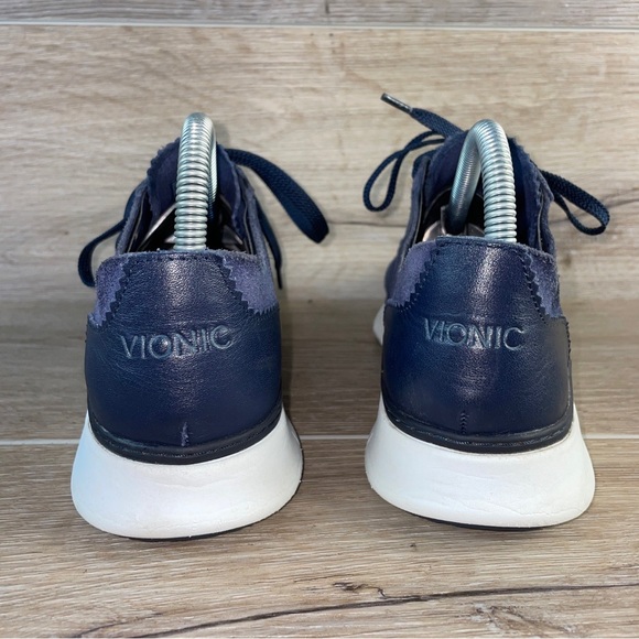 Vionic 355 Taylor Womens Size 7 Blue Comfort Shoes Sneakers Suede Lace Up Low - Picture 7 of 11